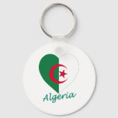 Algerije Flag Heart Sleutelhanger (Voorkant)
