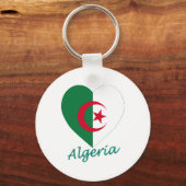Algerije Flag Heart Sleutelhanger (Voorkant)
