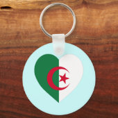 Algerije Flag Heart Sleutelhanger (Voorkant)