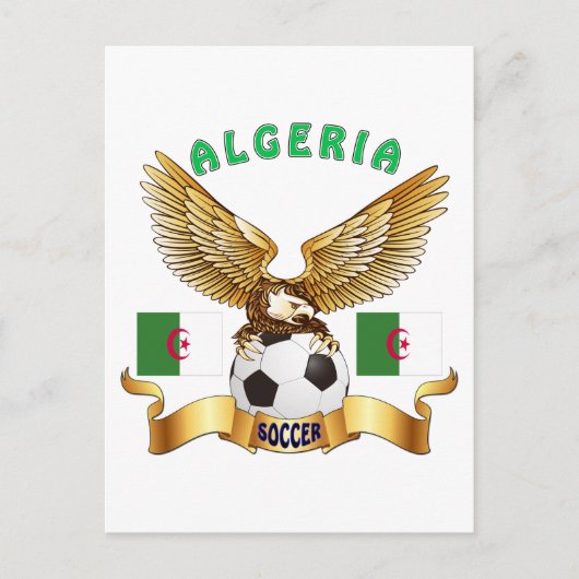 Algerije Football Design Briefkaart (Voorkant)