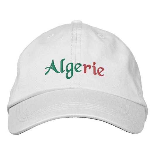 Algerije Geborduurde Honkbalpet Pet (Voorkant)
