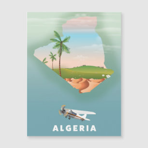 Algerije geïllustreerde reisposterprint.