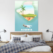 Algerije geïllustreerde reisposterprint. canvas afdruk (Insitu (Slaapkamer))