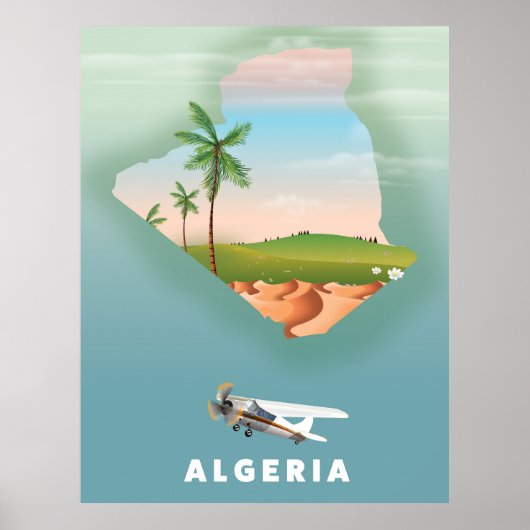 Algerije geïllustreerde reisposterprint. poster (Voorkant)