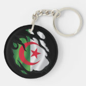 Algerije gescheurde vlag sleutelhanger (Achterkant)