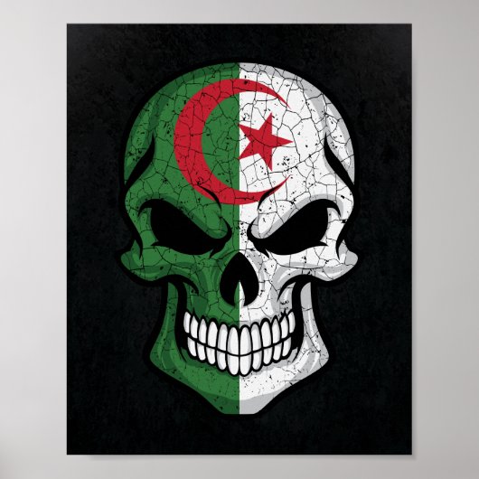 Algerije glimlach schedelvlag poster (Voorkant)