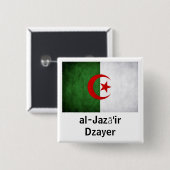 Algerije Grunge Flag Vierkante Button 5,1 Cm (Voorkant /achterkant)