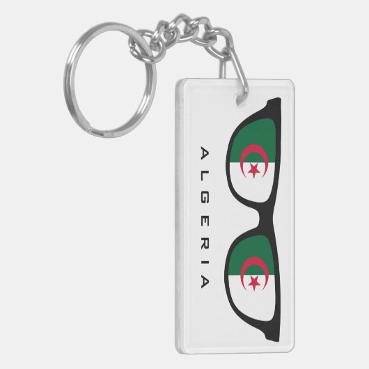 Algerije heeft aangepaste tekst en kleurenkleutel sleutelhanger (Voorkant Links)