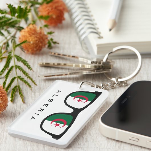 Algerije heeft aangepaste tekst en kleurenkleutel sleutelhanger (Voorkant Rechts)