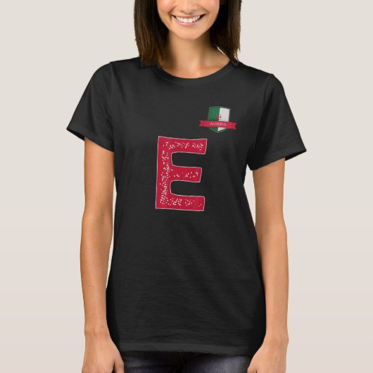 Algerije Human-Flag Group Letter E Algerije T-shirt (Voorkant)