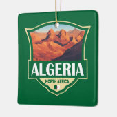 Algerije Illustratie Retro Badge Keramisch Ornament (Links)