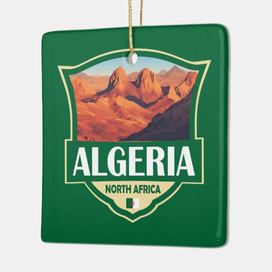 Algerije Illustratie Retro Badge Keramisch Ornament (Links)