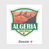 Algerije Illustratie Retro Badge Sticker (Vel)