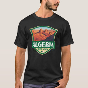 Algerije Illustratie Retro Badge T-shirt