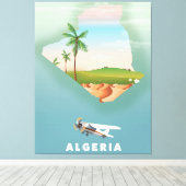 Algerije illustreerde reisposterafdrukken. canvas afdruk (Insitu (Houten vloer))