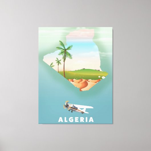 Algerije illustreerde reisposterafdrukken. canvas afdruk (Voorkant)