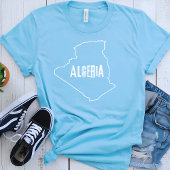 Algerije Kaart Shirt Algerijnse Land Omtrek Vorm