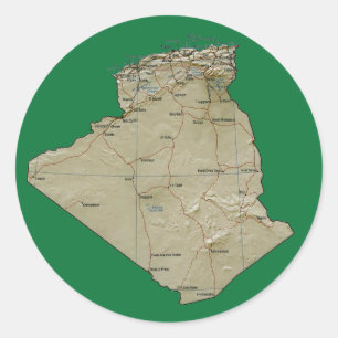 Algerije Kaart Sticker