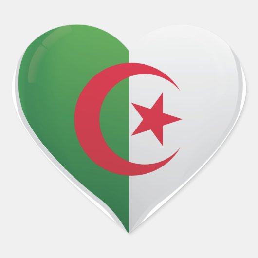 Algerije liefde vlag trots hart sticker (Voorkant)