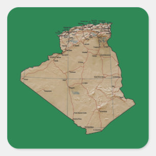 Algerije Map Sticker