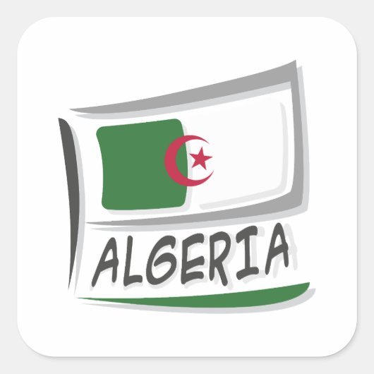 Algerije Pride X vlag Vierkante Sticker (Voorkant)