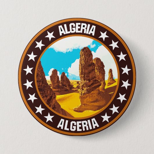 Algerije Ronde Button 7,6 Cm (Voorkant)