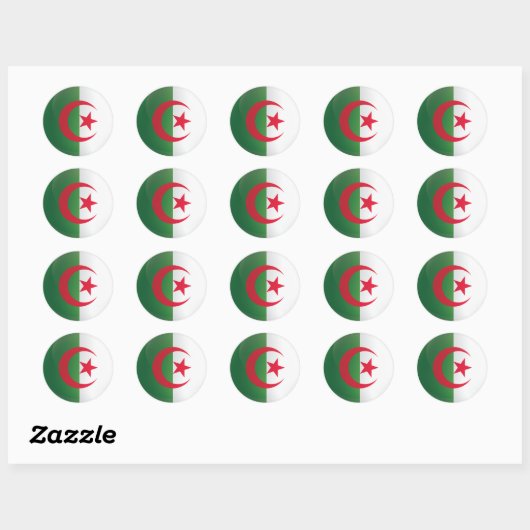 Algerije Ronde pictogramvlag Ronde Sticker (Vel)