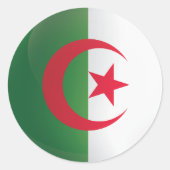 Algerije Ronde pictogramvlag Ronde Sticker (Voorkant)