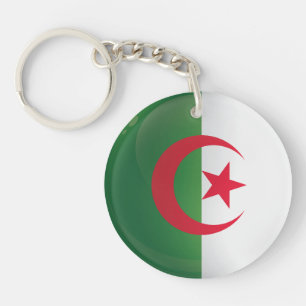 Algerije Ronde pictogramvlag Sleutelhanger