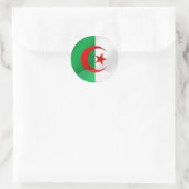Algerije ronde vlag met chroom achtige reflecties ronde sticker (Tas)