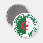 Algerije Round Emblem Magneet (Voorkant / Achterkant)
