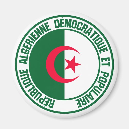 Algerije Round Emblem Magneet (Voorkant)