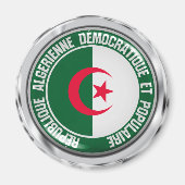 Algerije Round Emblem Magneet (Voorkant)
