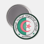 Algerije Round Emblem Magneet (Voorkant / Achterkant)