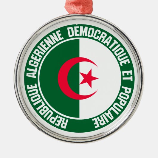 Algerije Round Emblem Metalen Ornament (Voorkant)
