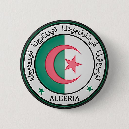 Algerije Round Emblem Ronde Button 5,7 Cm (Voorkant)