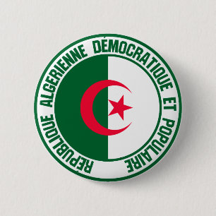 Algerije Round Emblem Ronde Button 5,7 Cm