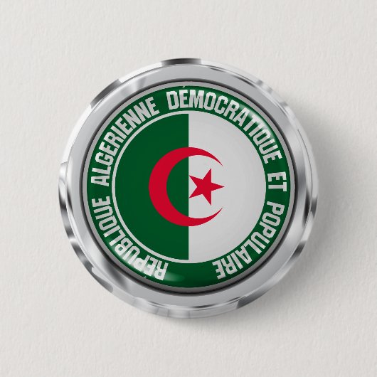 Algerije Round Emblem Ronde Button 5,7 Cm (Voorkant)
