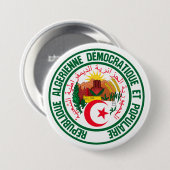 Algerije Round Emblem Ronde Button 7,6 Cm (Voorkant /achterkant)