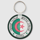 Algerije Round Emblem Sleutelhanger (Voorkant)