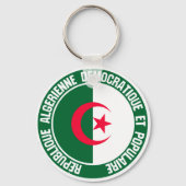 Algerije Round Emblem Sleutelhanger (Voorkant)