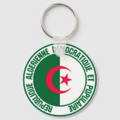Algerije Round Emblem Sleutelhanger (Voorkant)