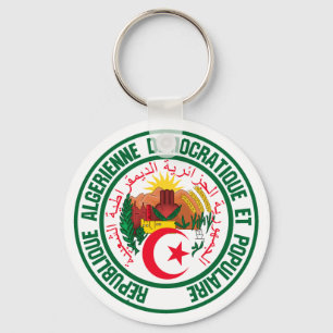 Algerije Round Emblem Sleutelhanger