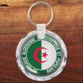 Algerije Round Emblem Sleutelhanger (Voorkant)