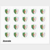 Algerije Silver Shield Flag Vierkante Sticker (Vel)