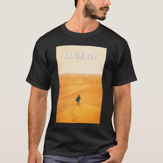 Algerije Travel Art Vintage T-shirt (Voorkant)