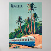 Algerije, trein die de palmen passeert poster (Voorkant)