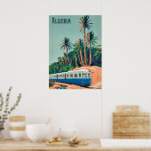 Algerije, Trein langs de palmen Poster (Keuken)