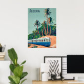 Algerije, Trein langs de palmen Poster (Thuiskantoor)