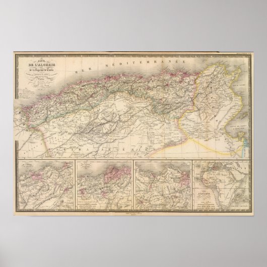 Algerije, Tunesië Poster (Voorkant)